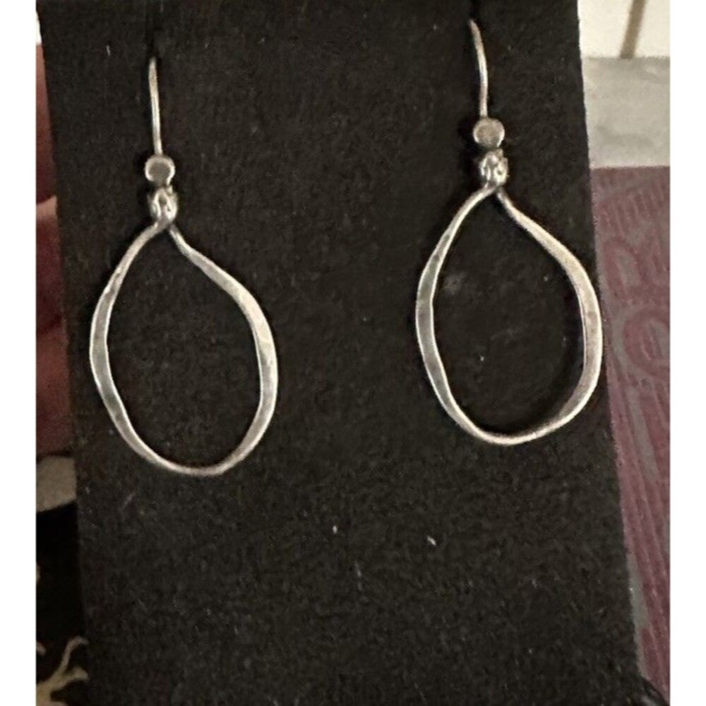 SILPADA 925 Sterling Silver Lasso Oxidized Hammered Oval Earrings Twisted